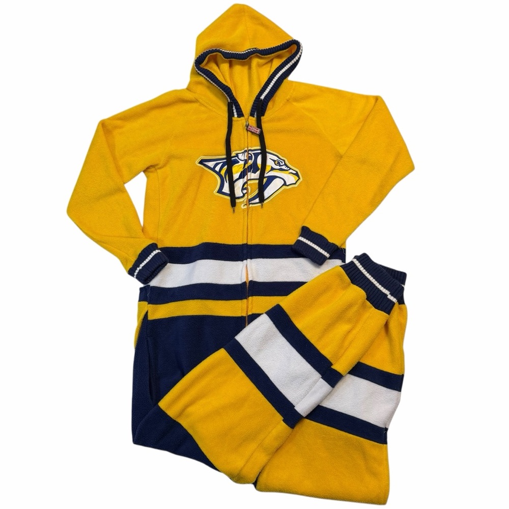 Nashville Predators Hockey Sockey One-Piece Fleece Lounge Suit XXS NHL Hooded
